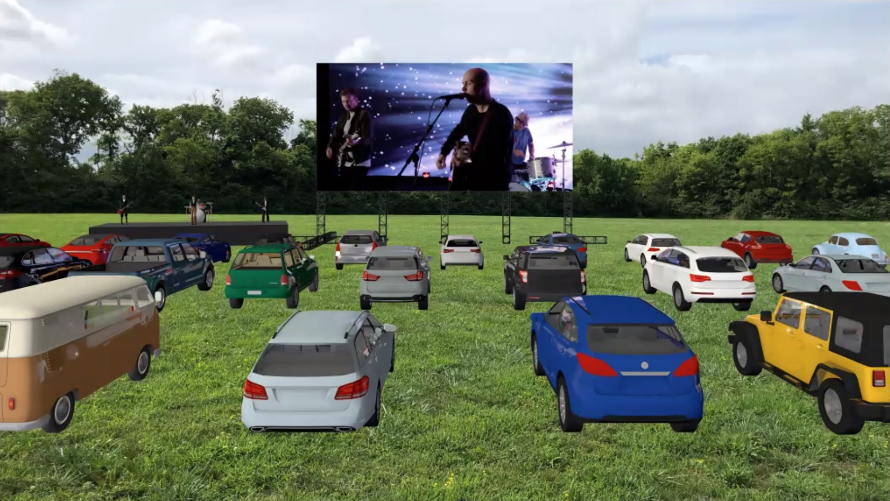 Field at Franklin Drive-In Theatre concert